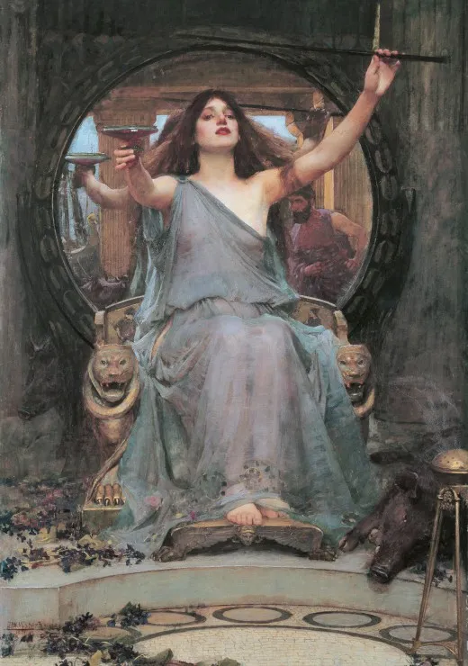 Waterhouse John William : Circé offrant la Coupe de Drogue à Ulysse, 1891