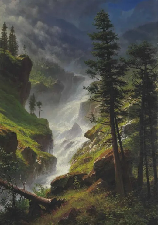 Albert Bierstadt : Chute d'Eau dans les Rocheuses, 1898