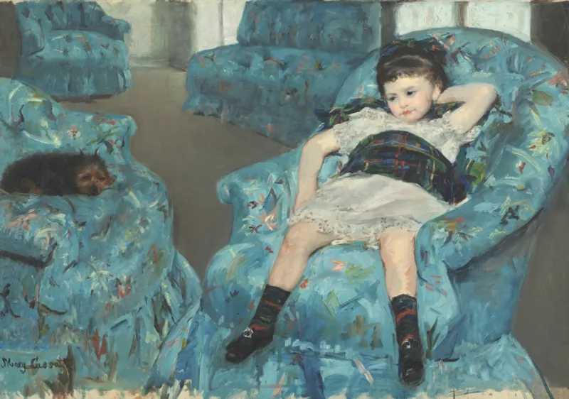 Mary Cassatt : Petite Fille dans un Fauteuil Bleu, 1878
