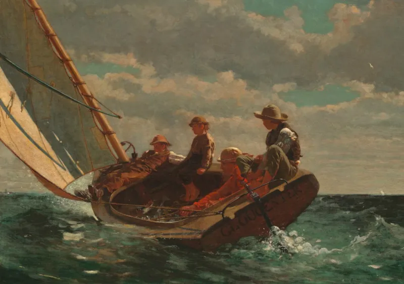 Winslow Homer : Breezing Up (A Fair Wind), 1873-1876