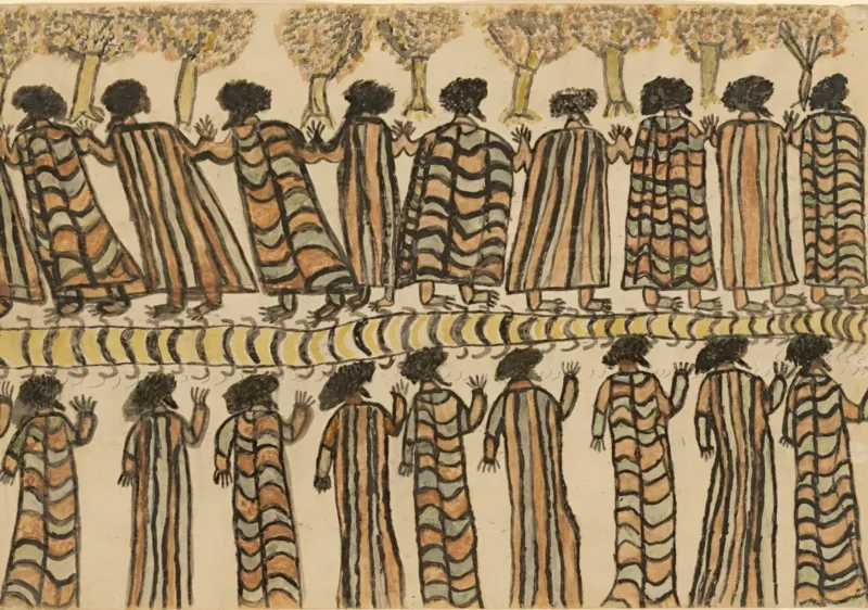 William Barak : Figures in Possum Skin Cloaks, 1898