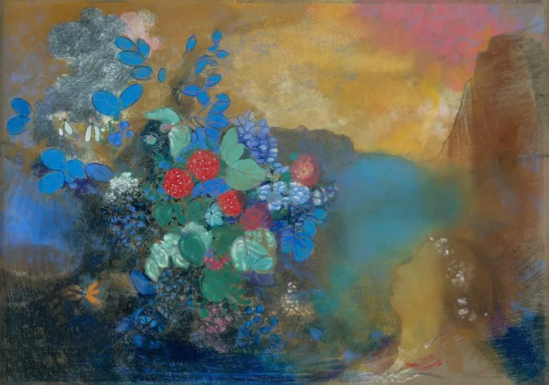 Odilon Redon : Ophélie parmi les Fleurs, 1905-1908