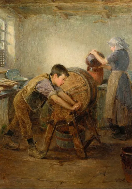 Ralph Hedley : The Butter Churn, 1897
