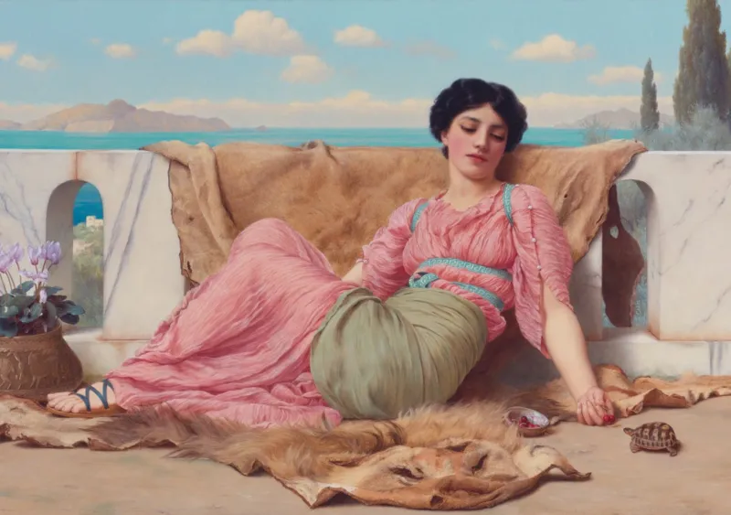 John William Godward : The Quiet Pet, 1906