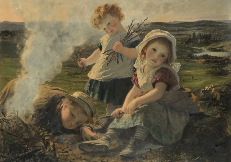 Sophie Gengembre Anderson : The Bonfire, 1903