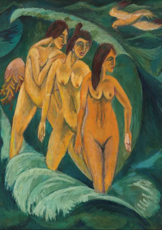 Ernst Ludwig Kirchner : Trois Baigneuses, 1913