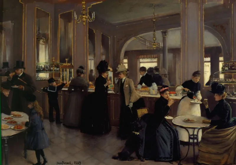Jean Béraud : La Pâtisserie Gloppe sur les Champs-Élysées - Paris, 1889