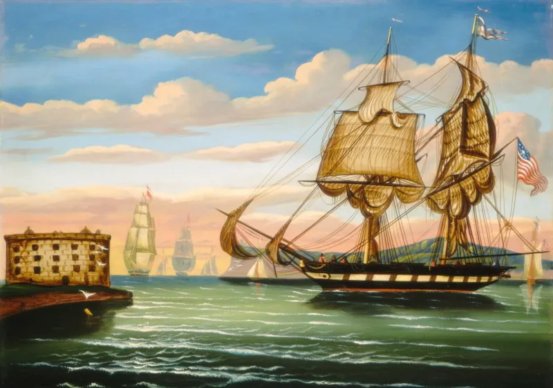 Thomas Chambers : Bay of New York, Sunset, XIXe Siècle