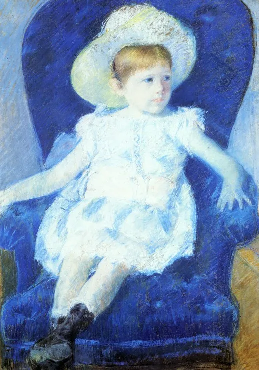 Mary Cassatt : Elsie sur un Canapé Bleu, 1880