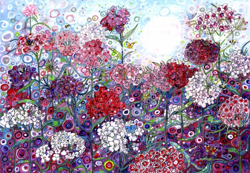 Sally Rich - Sweet William with Butterflies