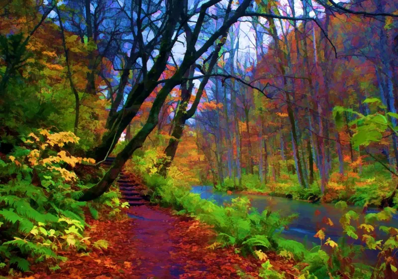 Forêt d'Automne Stylisée