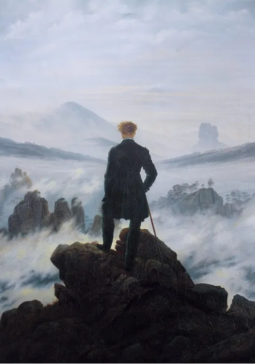 Caspar David Friedrich - Le voyageur au-dessus de la mer de nuages, 1818