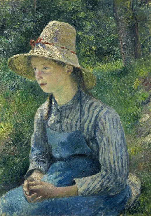 Camille Pissarro : Jeune Paysanne avec un Chapeau de Paille, 1881