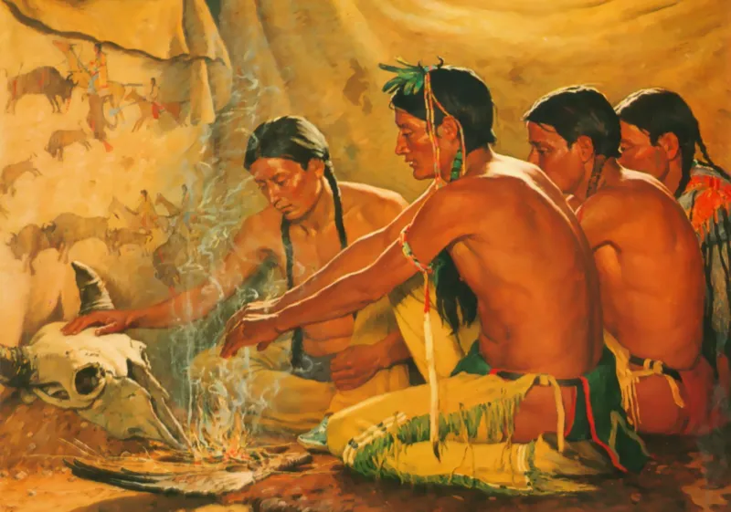 Joseph Henry Sharp : Prière à l'Esprit du Bison, 1920