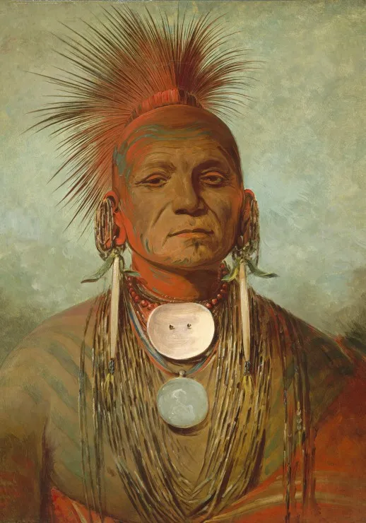 George Catlin : See-non-ty-a, Homme Medecine de l'Iowa Medicine Man, 1844-1845