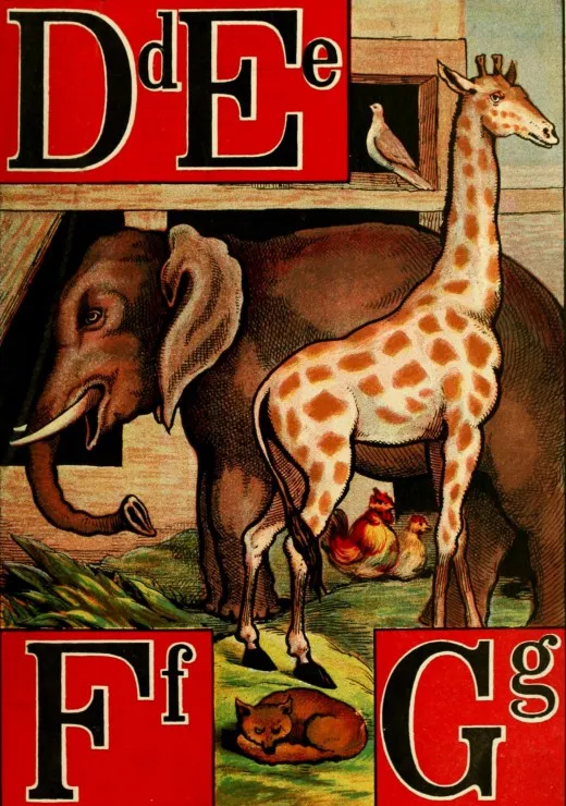 McLoughlin Bros : L'Alphabet de l'Arche de Noé , 1868 - DEFG