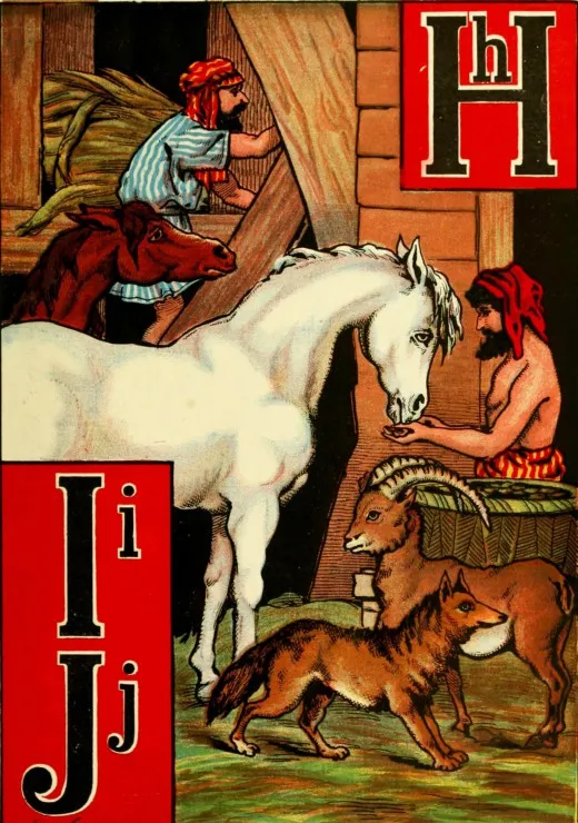 McLoughlin Bros : L'Alphabet de l'Arche de Noé , 1868 - HIJ