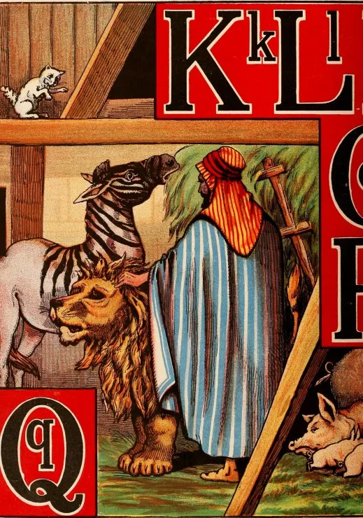 McLoughlin Bros : L'Alphabet de l'Arche de Noé , 1868 - KLQ