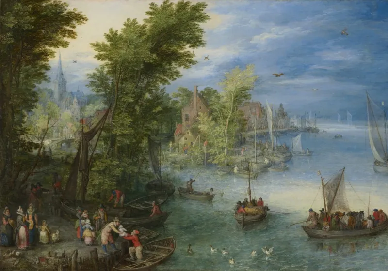 Jan Brueghel - River Landscape, 1607