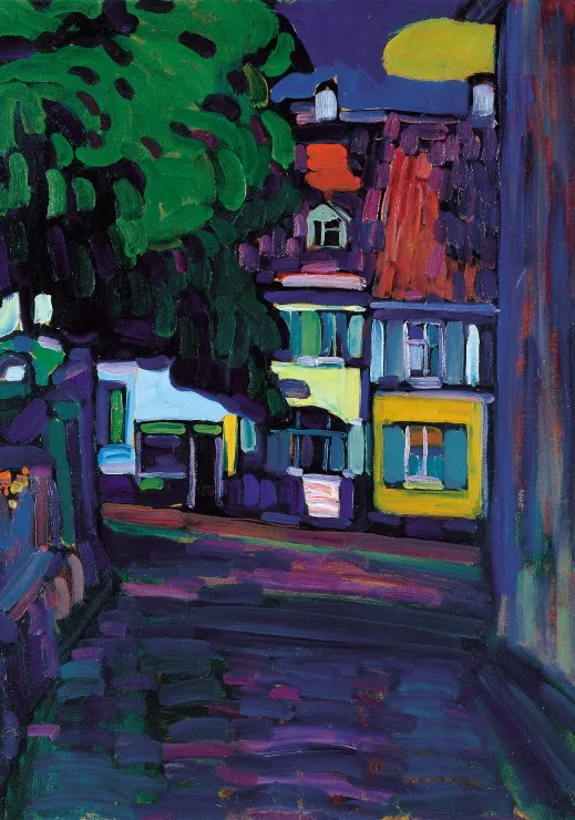 Wassily Kandinsky : Murnau, Houses in the Obermarkt, 1908