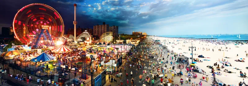 Coney Island Boardwalk, NY, Day to Night TM