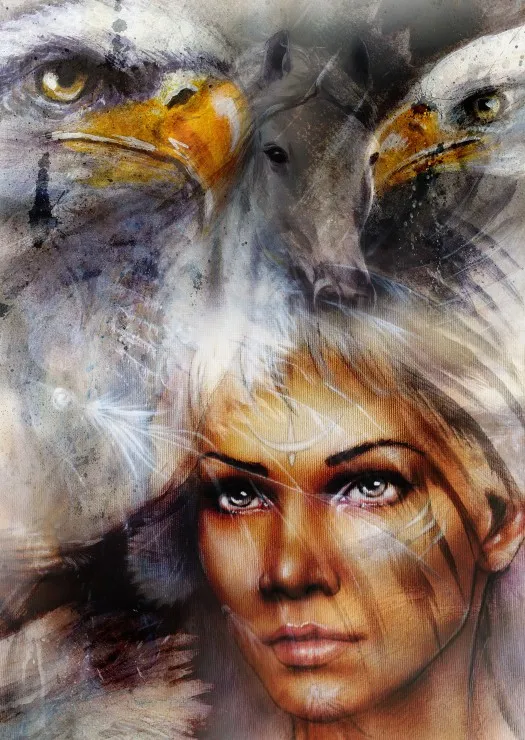 La Femme, l'Aigle et le Cheval