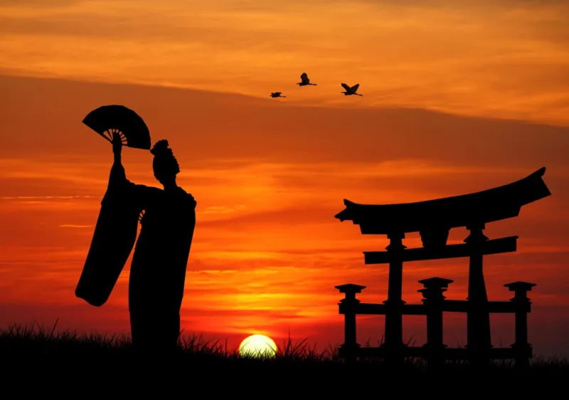 Geisha au Soleil Couchant