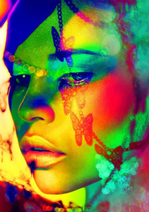 Woman Color Face Art
