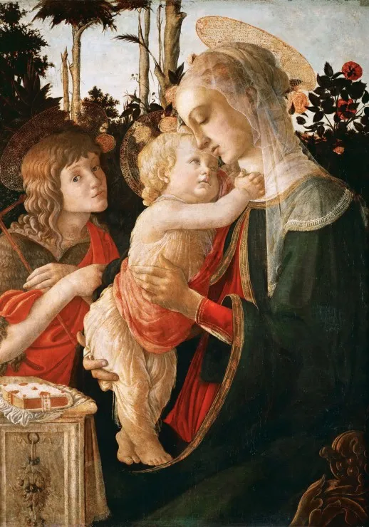 Sandro Botticelli: La Vierge à l'Enfant, le Jeune Saint Jean-Baptiste, 1470-1475