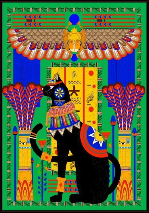 Chat Egyptien - Vert