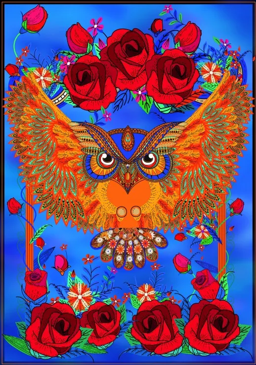 Owl & Roses