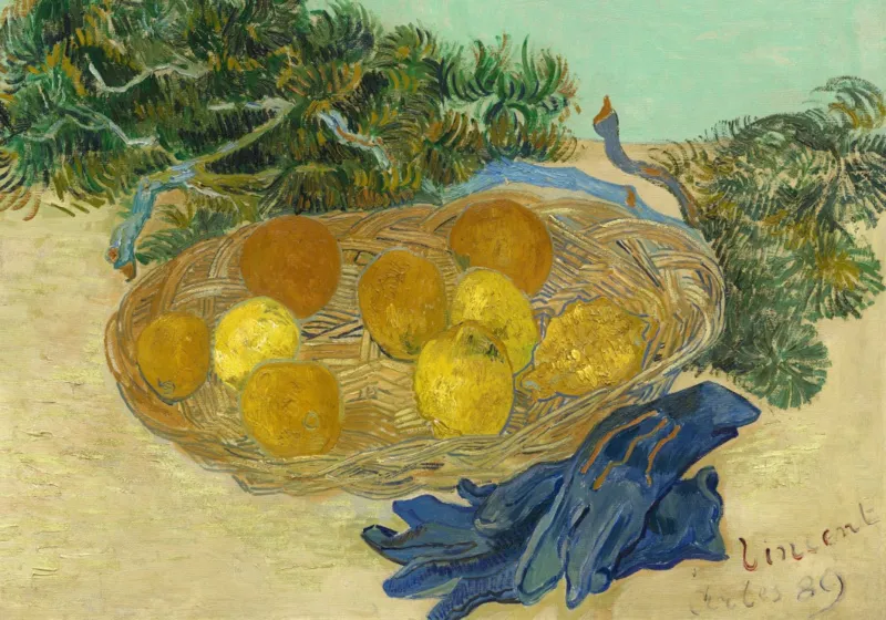 Vincent Van Gogh - Still Life of Oranges and Lemons with Blue Gloves, 1889