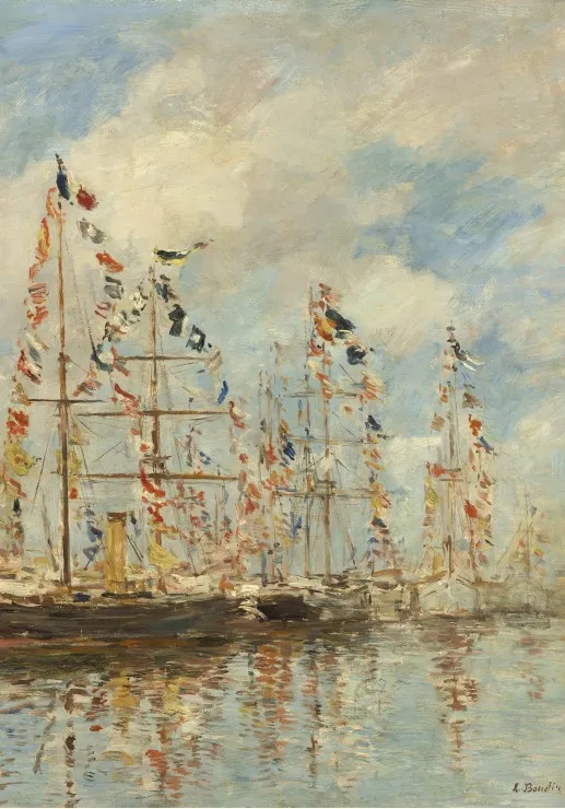 Eugène Boudin - Bassin de Yacht à Trouville, Deauville, 1895/1896