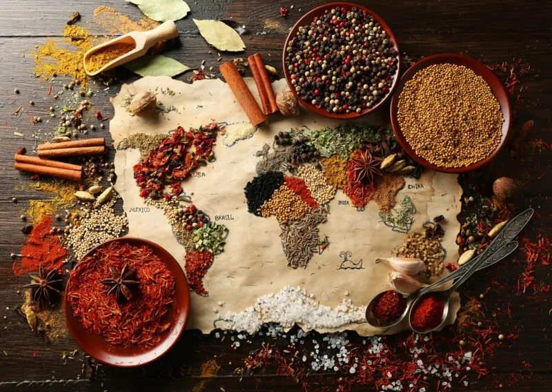 Carte du Monde en Epices