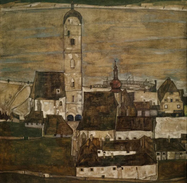 Egon Schiele : Stein sur le Danube II, 1913
