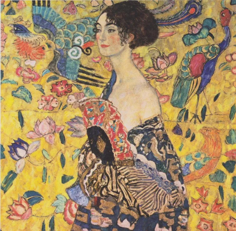 Gustav Klimt : Dame à l'éventail, 1917-1918