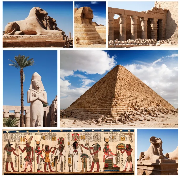 Collage Egypte, Sphinx et Pyramide