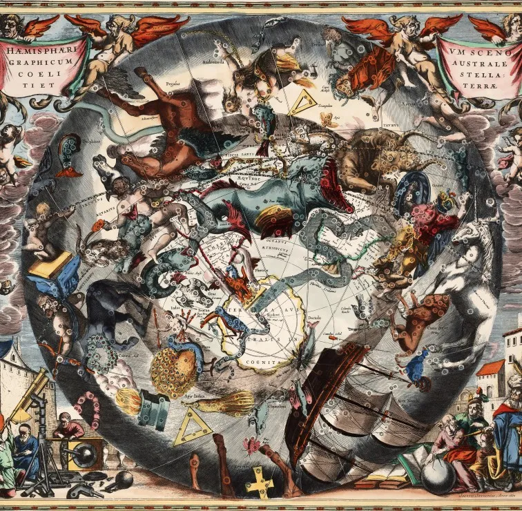 Andreas Cellarius: Southern Hemisphere Constellations, 1661