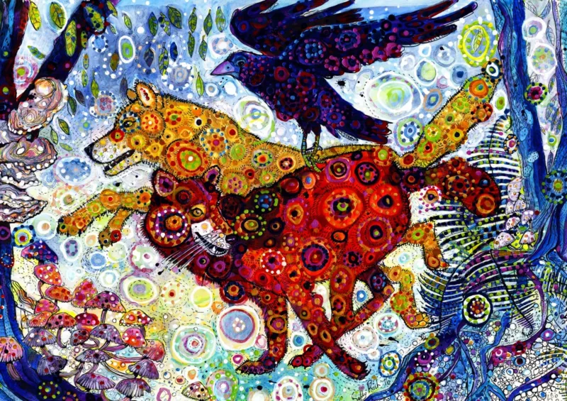 Sally Rich - Wolves in a Blue Wood