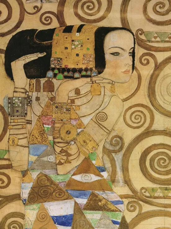 Gustav Klimt : L'attente (détail) 1905-1909