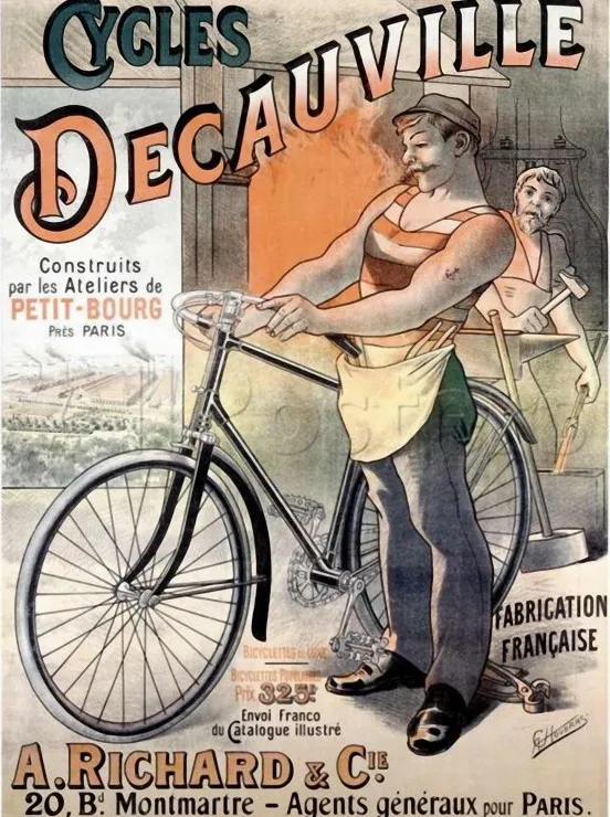 Werbeplakat für Fahrräder der Marke Decauville, 1892