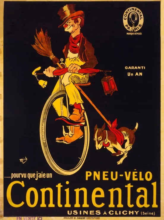 Affiche pour Les Pneus de Vélo Continental , 1900