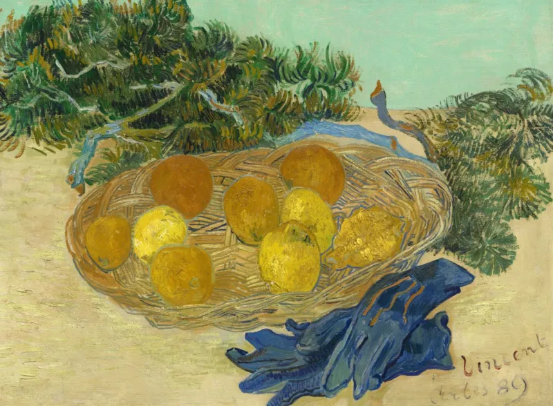 Vincent Van Gogh - Still Life of Oranges and Lemons with Blue Gloves, 1889