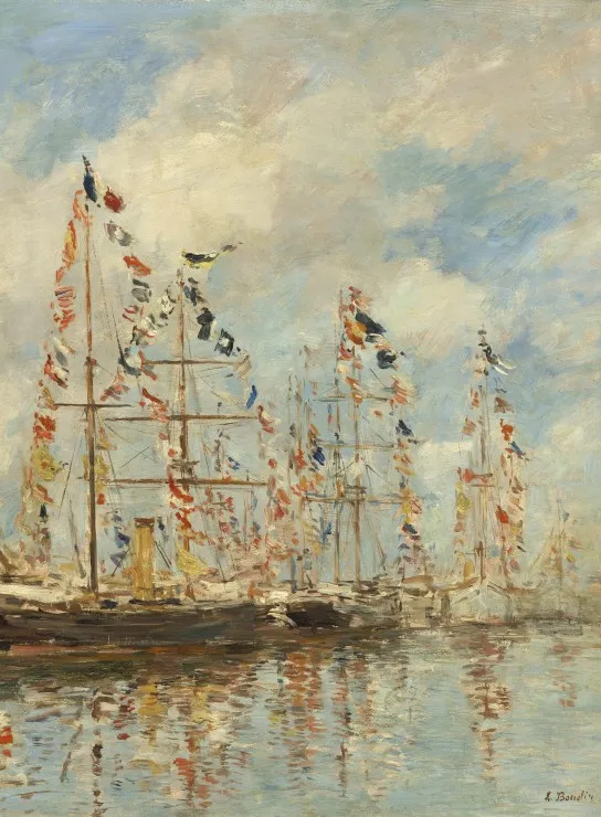 Eugène Boudin - Bassin de Yacht à Trouville, Deauville, 1895/1896