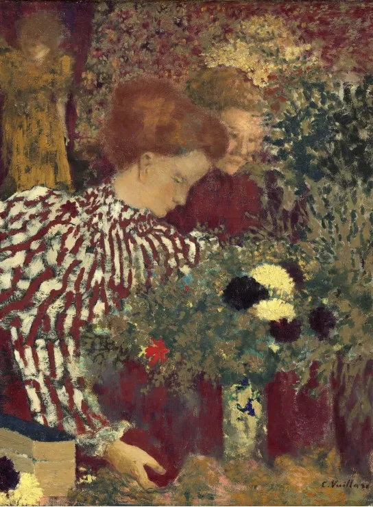 Edouard Vuillard : Femme dans une robe rayée, 1895