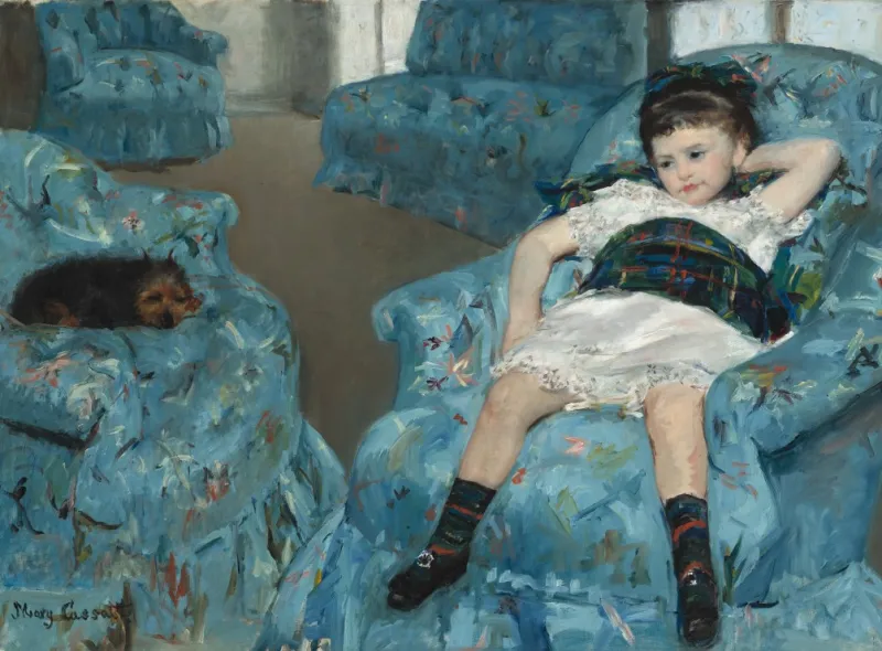 Mary Cassatt : Petite Fille dans un Fauteuil Bleu, 1878