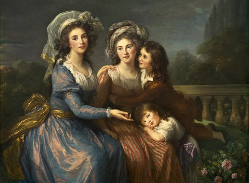 Louise-Élisabeth Vigee le Brun : La Marquise de Pezay et la Marquise de Rougé avec ses fils Alexis e