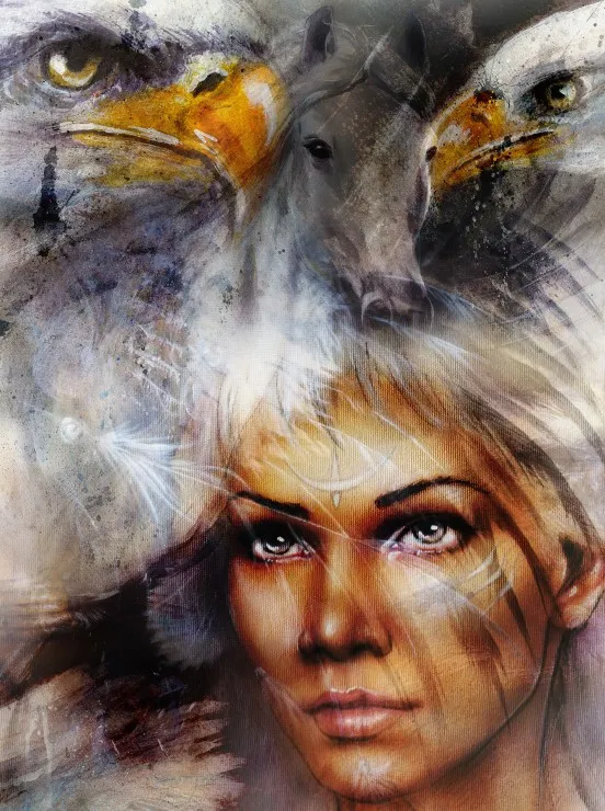 La Femme, l'Aigle et le Cheval