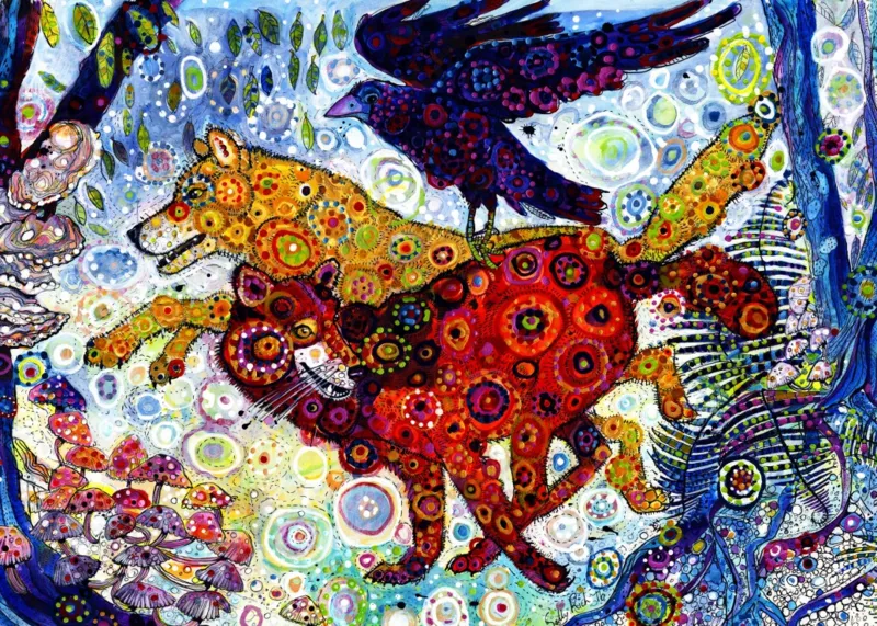 Sally Rich - Wolves in a Blue Wood