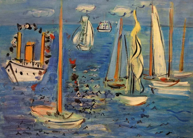 Raoul Dufy - Bateaux Pavoisés, 1946